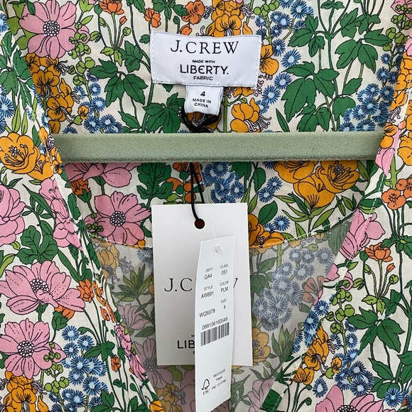 J. Crew NWT Faux-wrap Midi Dress in Liberty® Mini Floral Walk Dress Size… - Picture 3 of 5